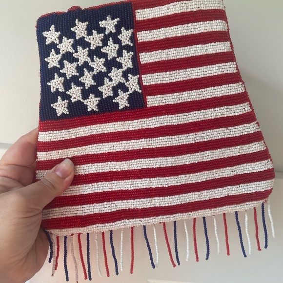 Vintage Beaded American Flag Purse - Picture 11 of 13